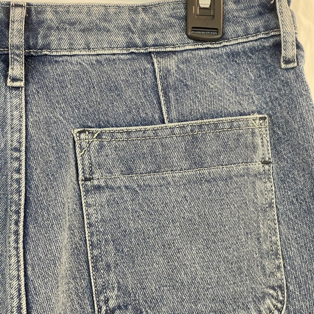 Free Assembly Jeans Womens 10 Blue Super High Rise Wide Leg Front Patch Pockets - Picture 13 of 16